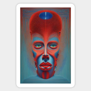 Aura of Cognition: Abstract Portraits in Technicolor Brilliance Sticker